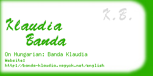 klaudia banda business card